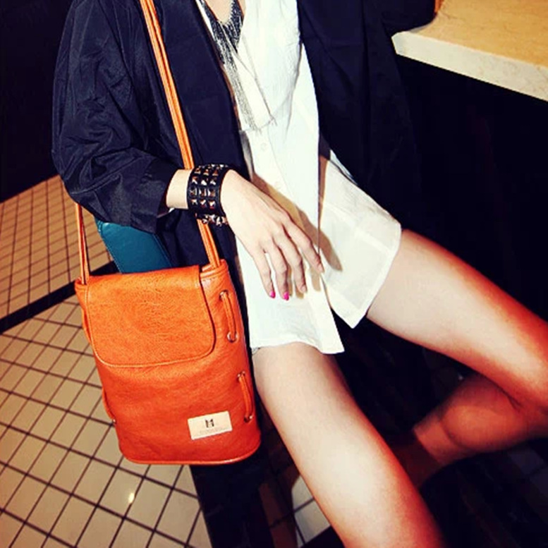 Neue eimer Leder Damen Tasche spanien marke crossbody Taschen candy farbe mädchen messenger bags Damen schulter