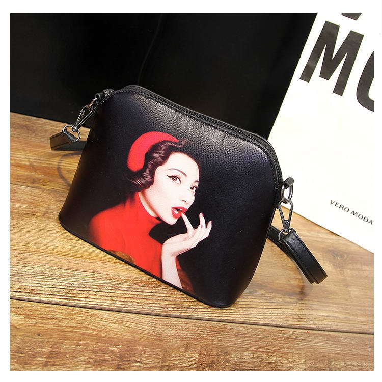 heißer verkauf Katzen drucken Damen Handtasche shell bag Damen pu Leder Umhängetasche Damen kleine Tasche