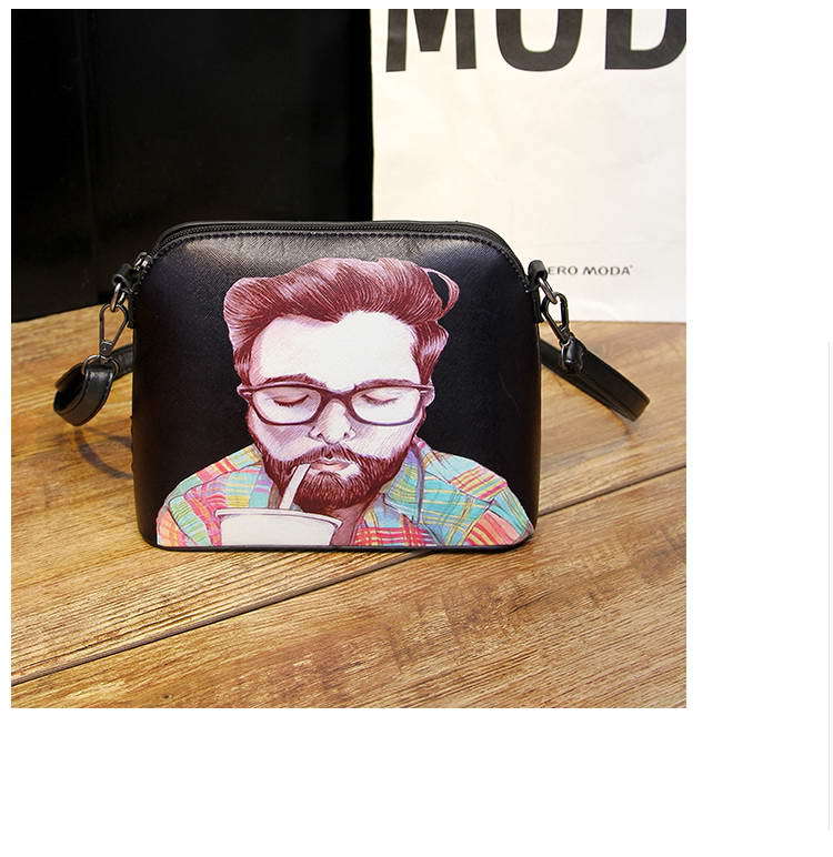 heißer verkauf Katzen drucken Damen Handtasche shell bag Damen pu Leder Umhängetasche Damen kleine Tasche
