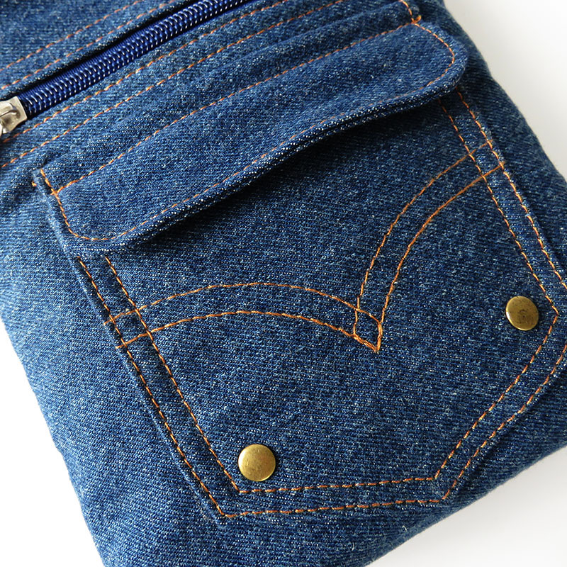 Damen Denim Messenger Taschen Damen Mini kleine Umhängetasche Vintage Rivet Schulranzen Damen Crossbody Sling