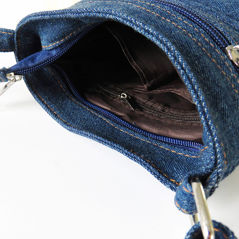 Damen Denim Messenger Taschen Damen Mini kleine Umhängetasche Vintage Rivet Schulranzen Damen Crossbody Sling