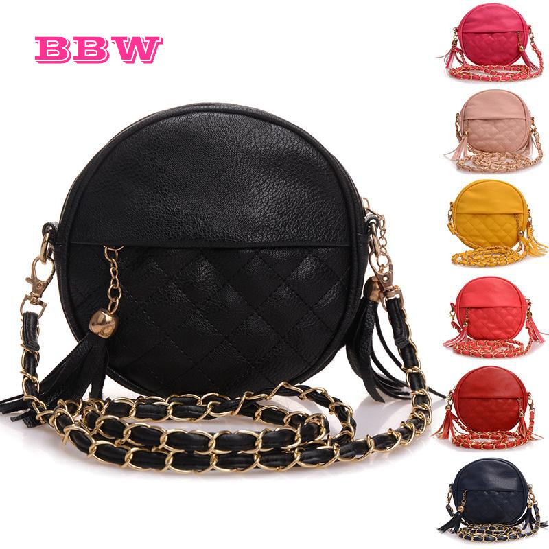 neuen quaste Kette kleiner DamenTaschen mode designer mädchen Umhängetasche marke Leder Umhängetaschen