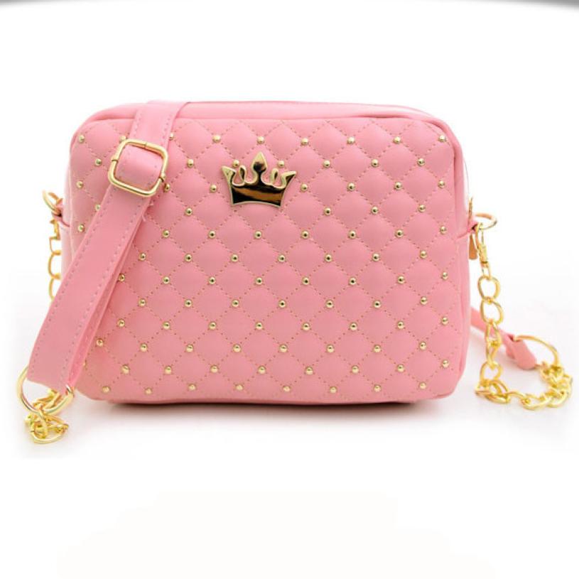 Damen bag Fashion Solid Bonbonfarben Damen Niet Kette Umhängetaschen Damen Leder Umhängetasche bolsa feminin