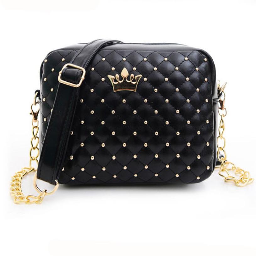 Damen bag Fashion Solid Bonbonfarben Damen Niet Kette Umhängetaschen Damen Leder Umhängetasche bolsa feminin