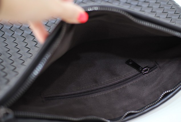 Mode Stricken Damen Handtasche Pu Leder Damen Umschlag Clutch Abendtasche Kupplungen Handtaschen Schwarz