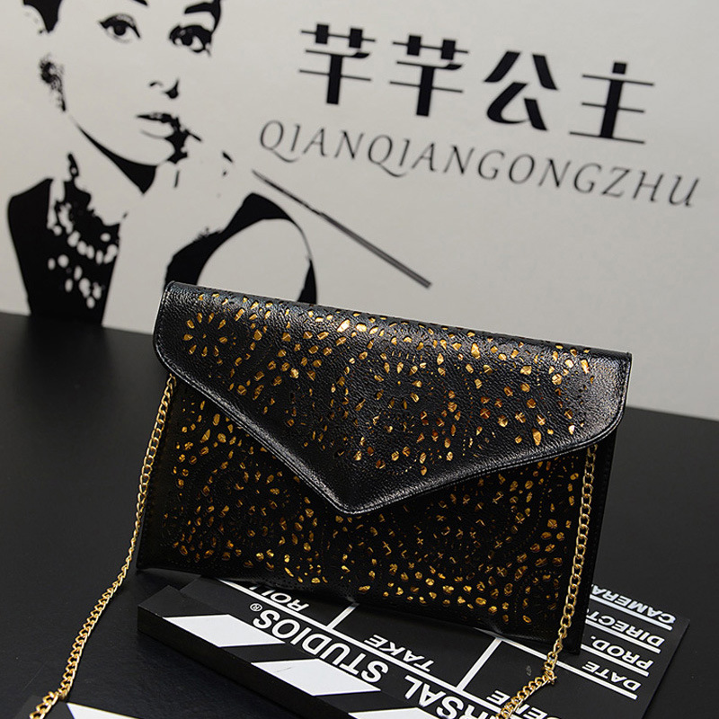 Hot New Hohl Ketten Hülle Tasche Neonfarbe Ausschnitt Tasche PU candy Farbe Tag Kupplung Damen Messenger Bags