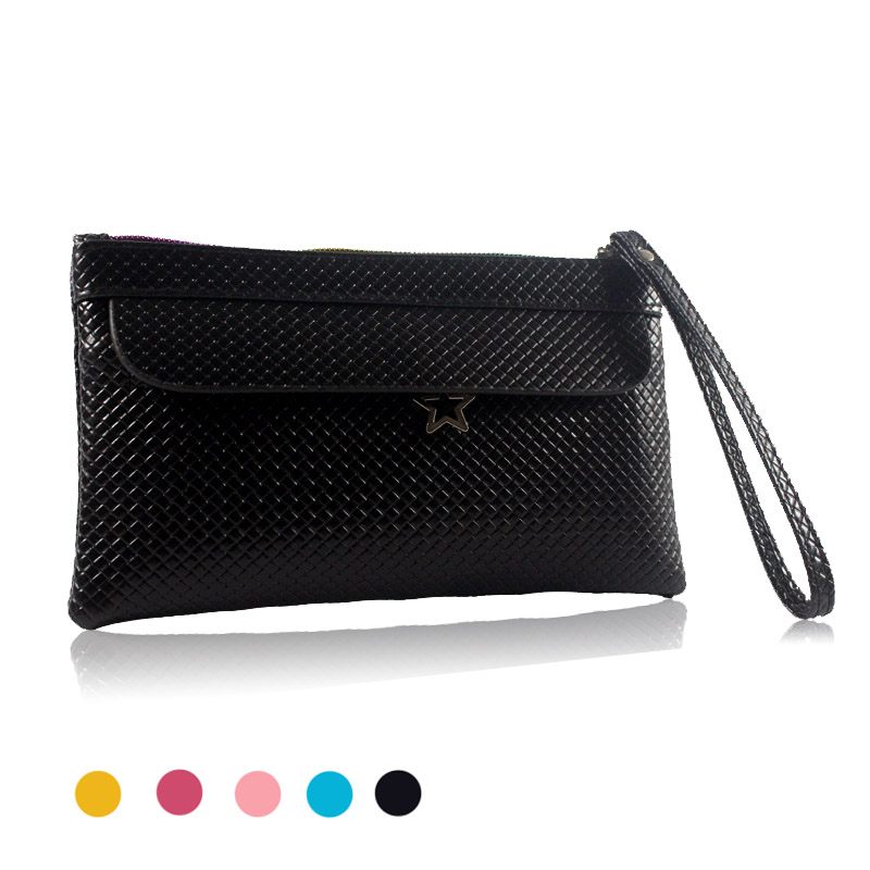 Neue Mode Berühmt Klein Damen Taschen Stricken Damen Kupplung Geldbörse Feste Hohe Qualität Pu Leder