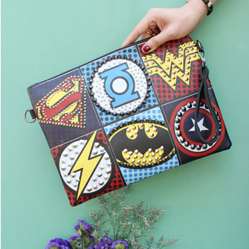 neue Mode Punk Stil Damen Taschen Niet Handtaschen Schulter Messenger Bags Umschlag Geldbörse Top Qualität