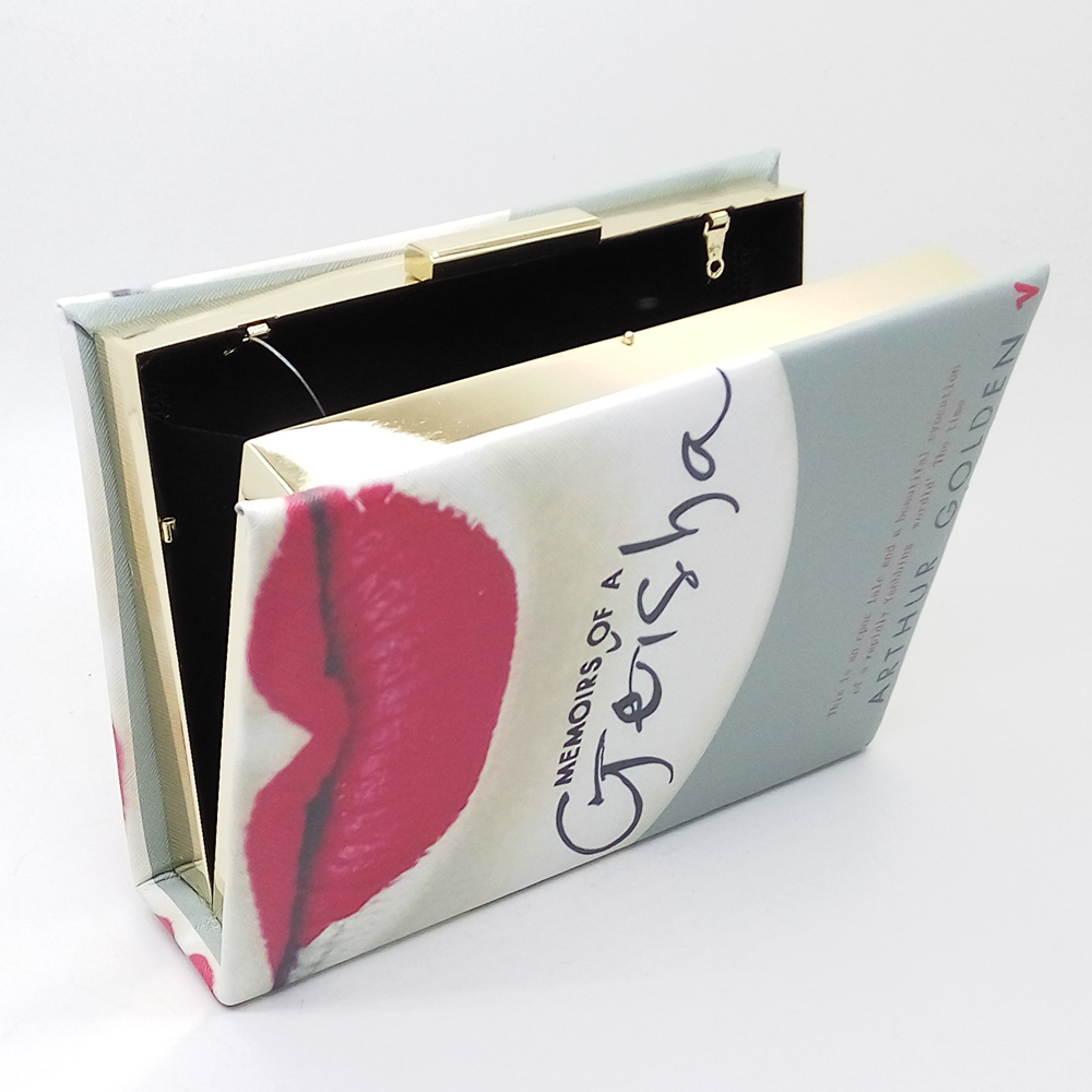 Designer Geisha Moby Dick Tagebuch Box Clutch Buch Tasche Damen Casual Metall Tag Erfasst Schultertasche Crossbody