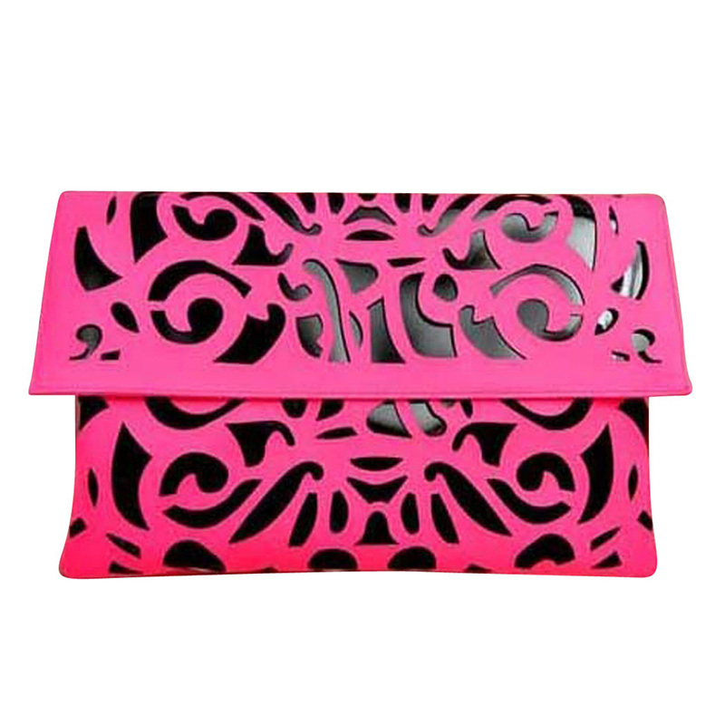 Mode Neue Förderung vintage neonfarbe ausschnitt hülle Tasche candy farbe tag kupplung Damen Handtasche