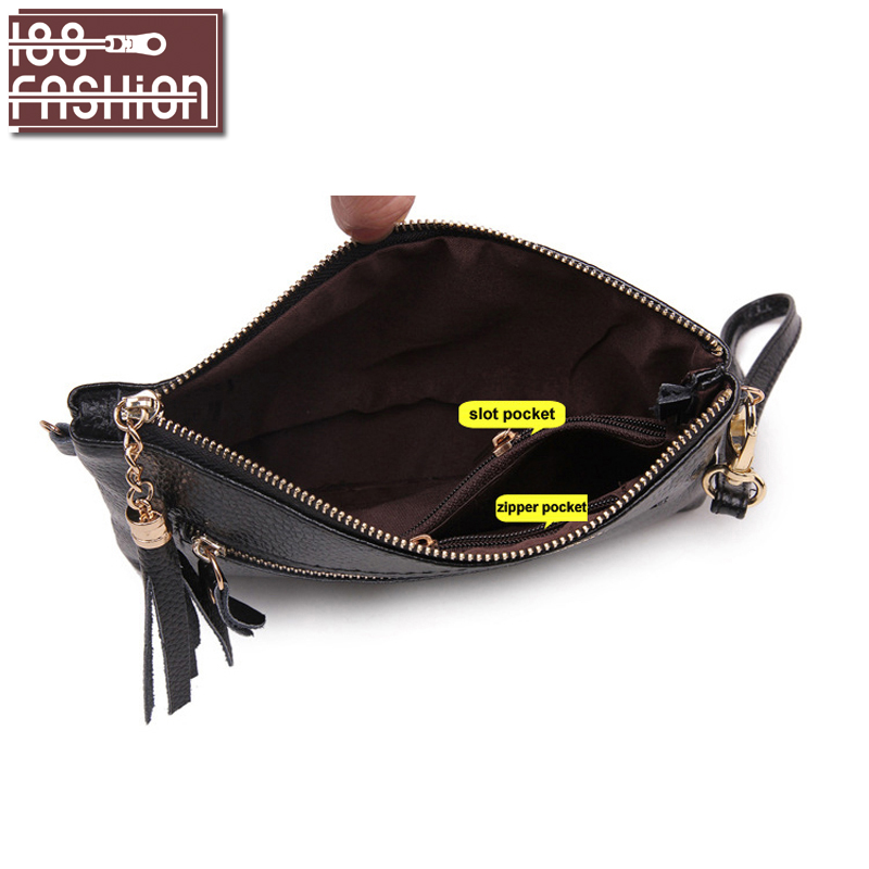 Damen Tasche Quaste Mode Damen Clutch Abendtasche Krokoprägung Damen Leder Handtaschen Kette Umhängetaschen