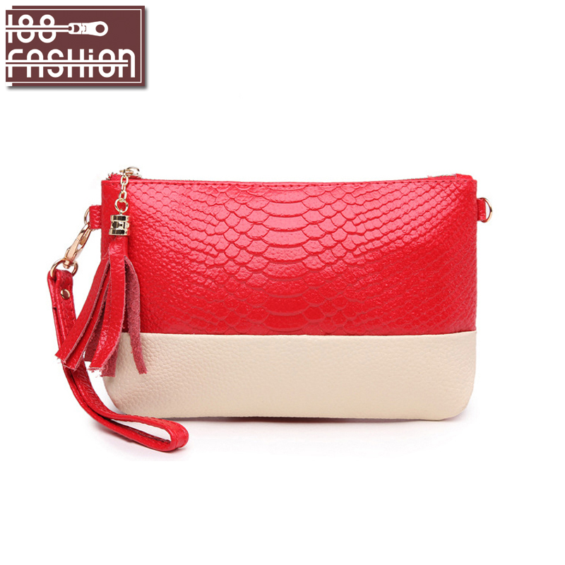 Damen Tasche Quaste Mode Damen Clutch Abendtasche Krokoprägung Damen Leder Handtaschen Kette Umhängetaschen