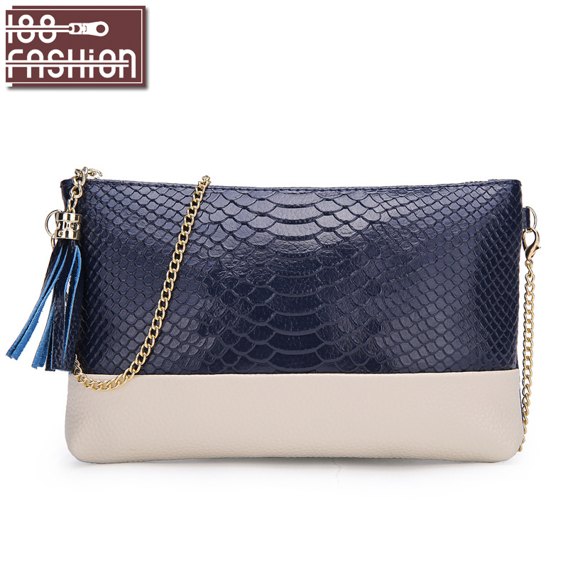 Damen Tasche Quaste Mode Damen Clutch Abendtasche Krokoprägung Damen Leder Handtaschen Kette Umhängetaschen