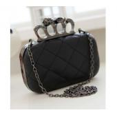 Jahrgang schädel Geldbörse schwarz fingerknöchel ring Handtasche Damen Schädel