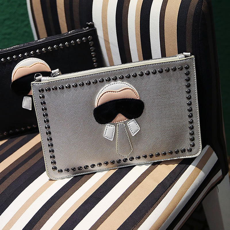 Neue Cartoon design personalisierten mode Lafayette nieten hülle Tasche clutch Geldbörse Handtaschen