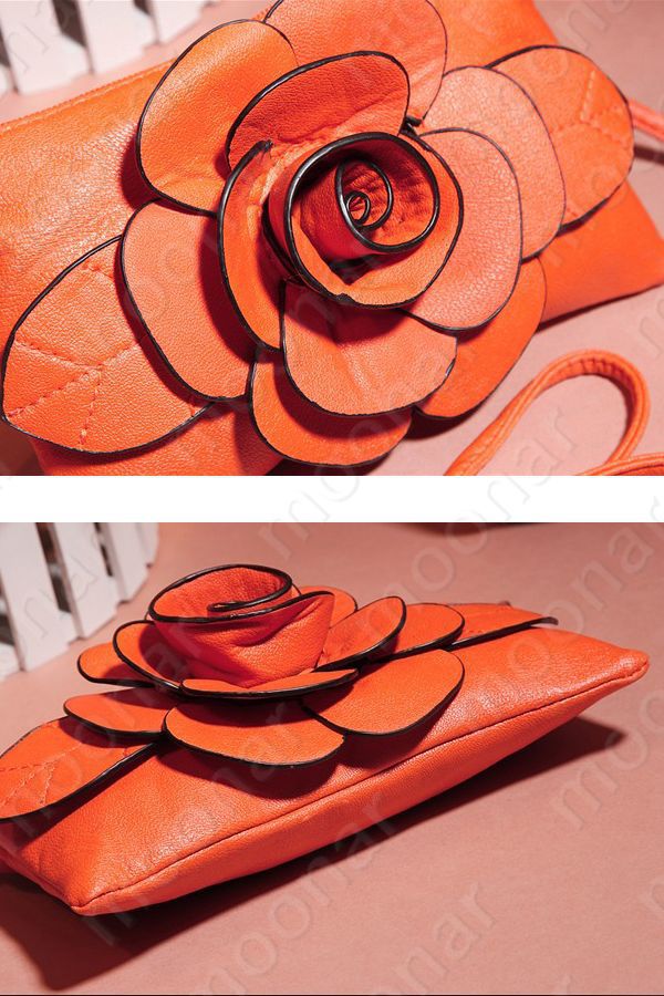 Heiße Neue Mode Große Blume Faux Pu Leder Kupplung Sling Umhängetaschen Handtasche Lässig