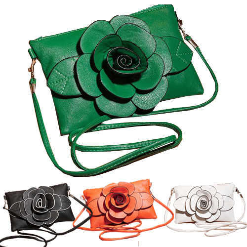 Heiße Neue Mode Große Blume Faux Pu Leder Kupplung Sling Umhängetaschen Handtasche Lässig