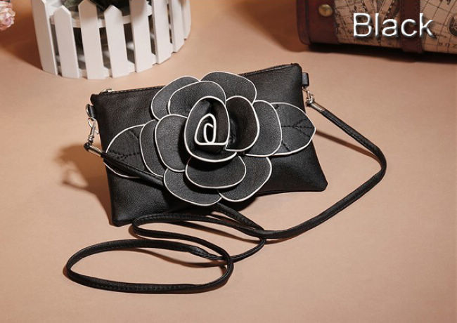 Heiße Neue Mode Große Blume Faux Pu Leder Kupplung Sling Umhängetaschen Handtasche Lässig