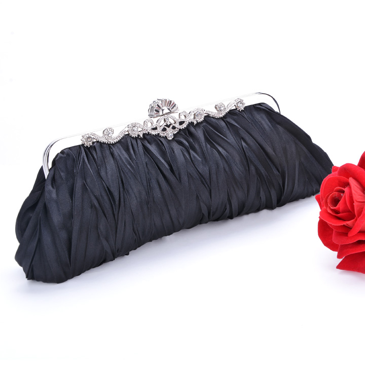 Schöne Damen Hochzeit Handtasche Mode Lange Elegante Kristall Satin Abendtasche Tageskupplungen Lange