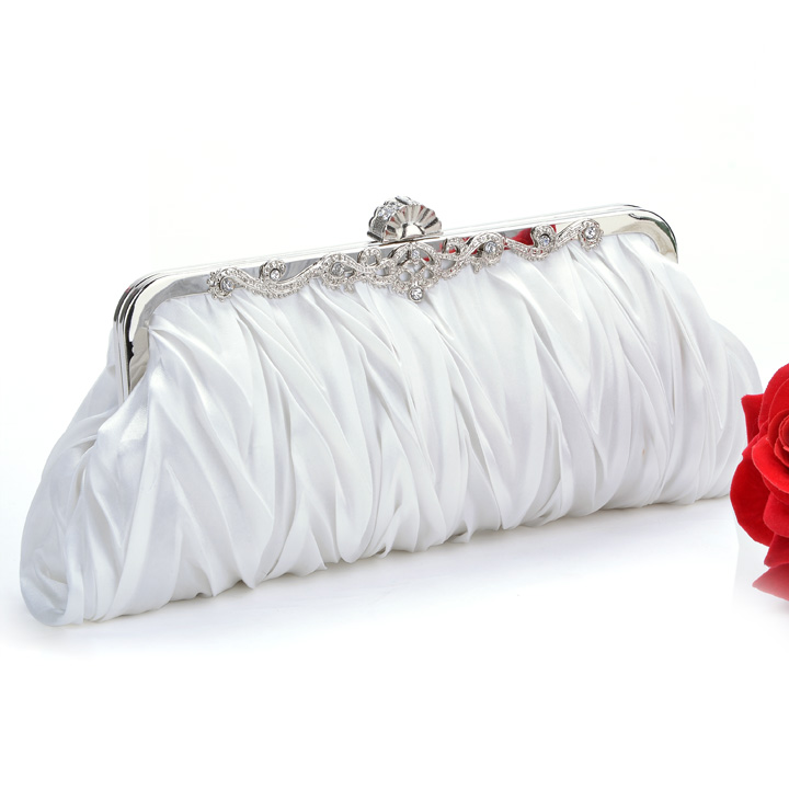 Schöne Damen Hochzeit Handtasche Mode Lange Elegante Kristall Satin Abendtasche Tageskupplungen Lange