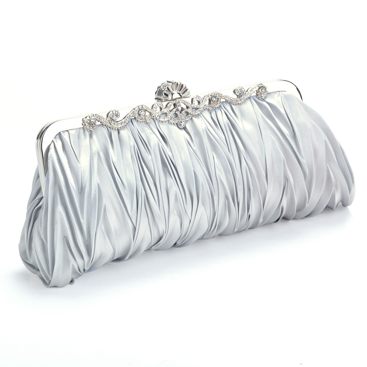 Schöne Damen Hochzeit Handtasche Mode Lange Elegante Kristall Satin Abendtasche Tageskupplungen Lange