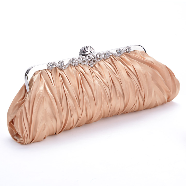 Schöne Damen Hochzeit Handtasche Mode Lange Elegante Kristall Satin Abendtasche Tageskupplungen Lange