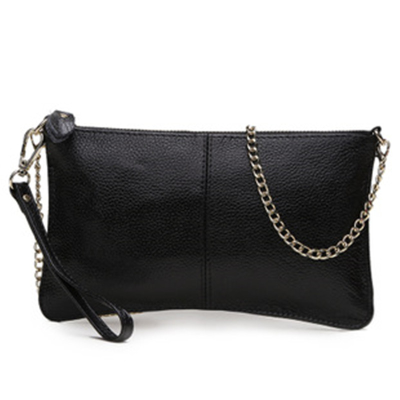 Top 100% echtem Leder Kette Damen reale Kuhfell Handtasche Veranstalter Umhängetasche Kreuzkörper