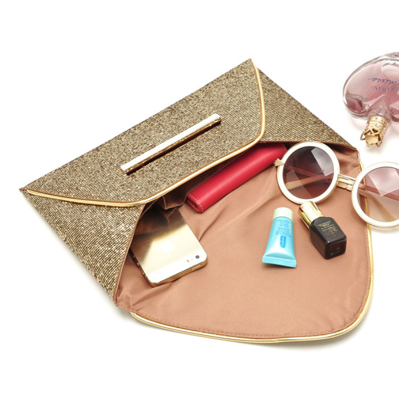 Ausgezeichnete Qualität Charming Damen Abendgesellschaft Taschen Gold Pailletten Clutch Umschlag Muster Glänz