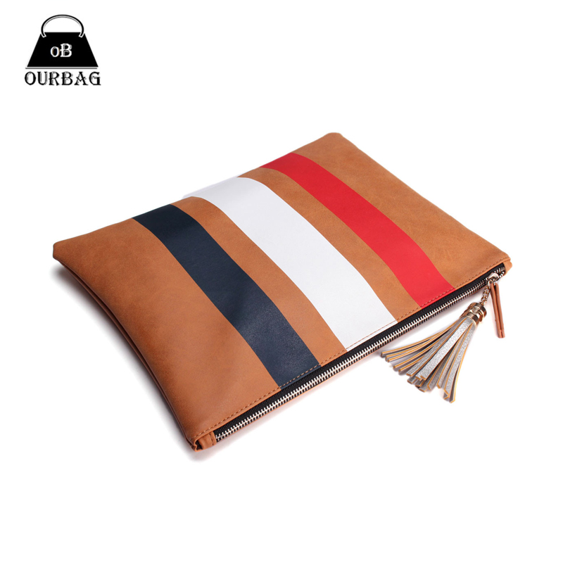 Mode Damen Handtasche Casual Tag Kupplung Pu Leder Streifen Taschen Europäischen und Amerikanischen Stil