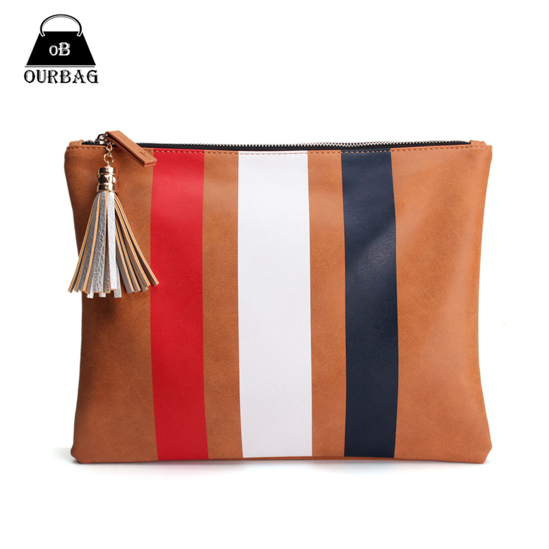 Mode Damen Handtasche Casual Tag Kupplung Pu Leder Streifen Taschen Europäischen und Amerikanischen Stil
