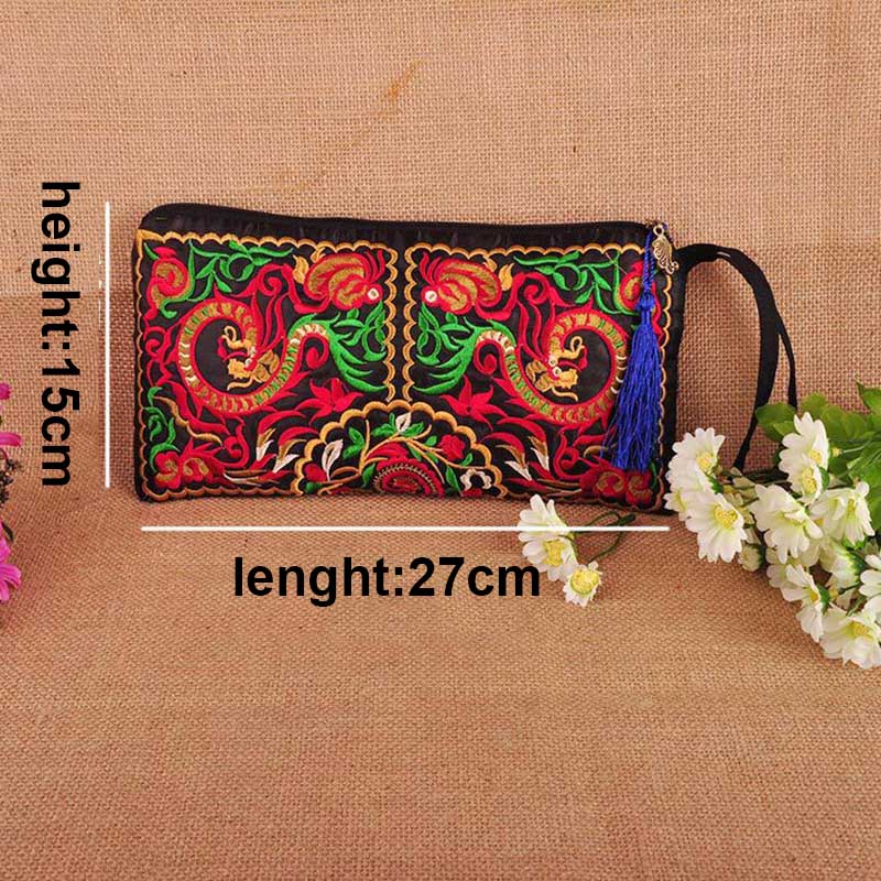 Damen Ethnische Nationale Retro Schmetterling Blume Tasche Handtasche Geldbörse Gestickte Tasche Damen Handtasche