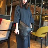 Mode Damen Weben Handtaschen Leder Tasche Europäischen Amerikanische Stil Abendtaschen Vintage Dame Umschlag