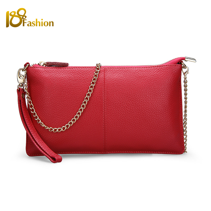 15 Farbe Echtem Leder Damen Tasche Designer Hochwertigen Clutch Mode Damen Leder Handtaschen Kette Umhängetaschen