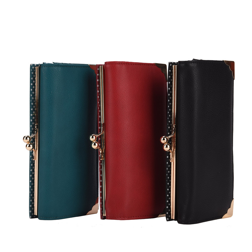 New Fashion Solid Goldene Ecken Tag Kupplungen multicolor Brieftasche Damen Tasche