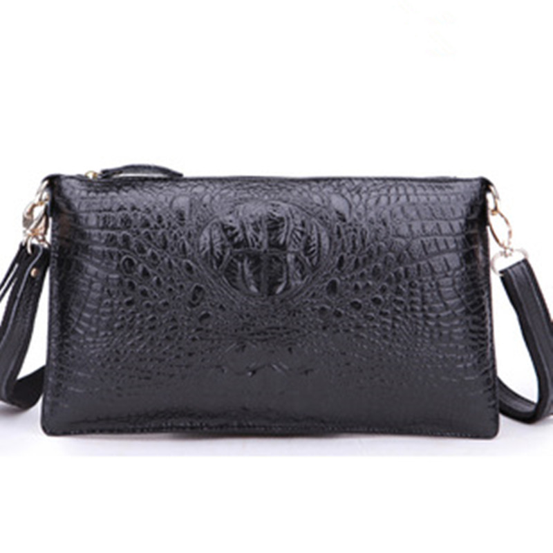 Split Leder Damen Handtaschen Umschlag Geldbörsen Vintage Krokodil Abendgesellschaft Wristlet Handtaschen Kleine