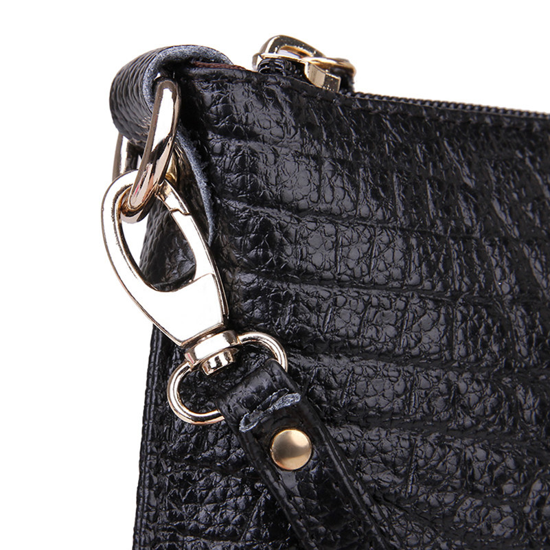 Split Leder Damen Handtaschen Umschlag Geldbörsen Vintage Krokodil Abendgesellschaft Wristlet Handtaschen Kleine