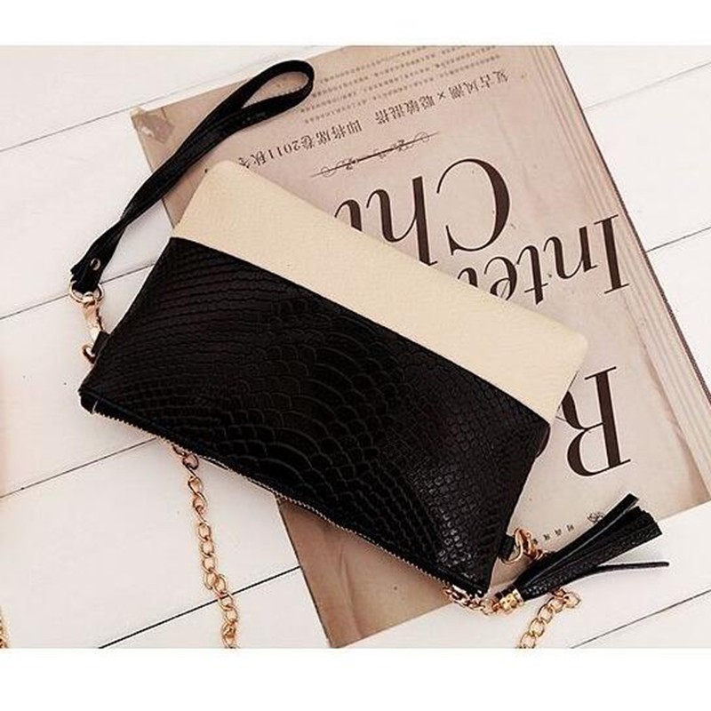 Freies Verschiffen Leder Quaste Handtaschen Schulter Messenger Bag Tag Kupplung Kette Tasche kleine Tasche Damen