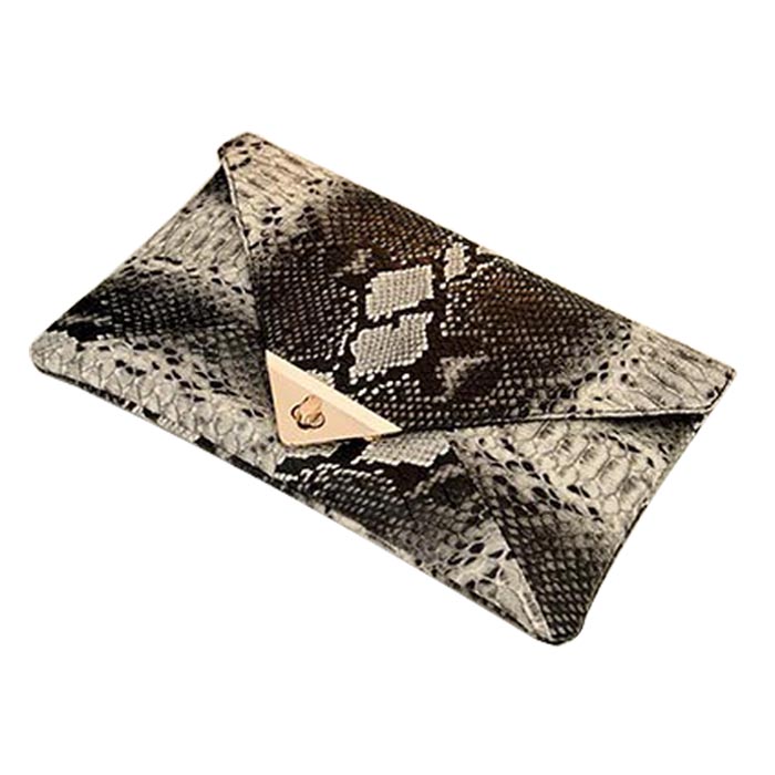 Nagelneuen Damen KunstLeder Schlange haut umschlag beutel tag Erfasst Handtasche Abendtasche