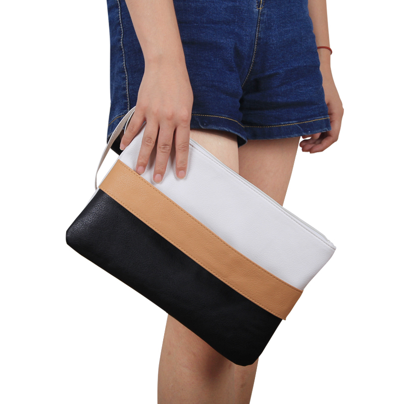 Sommer Stil Candy Farbe Patchwork Damen Leder Tasche Tageskupplungen Bolsa Feminina