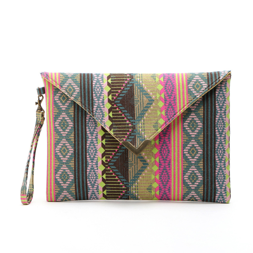 Marke neue Damen Umschlag Kupplung Handtasche Tote Damen Leinwand Bestickt Tasche 1 stück