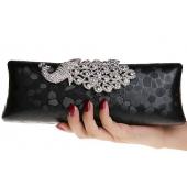 Fabrik Neue Stil Damen Pfau Abend Handtasche Portemonnaie Druck Dot Clutch Handtasche Schwarz Gold Silber Party Abend