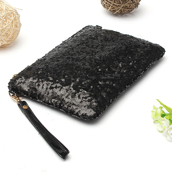 Dame Mädchen Damen Brieftasche Hülle Pailletten Abend Tasche Kette Kupplung Handtasche Party Charmante Kleid