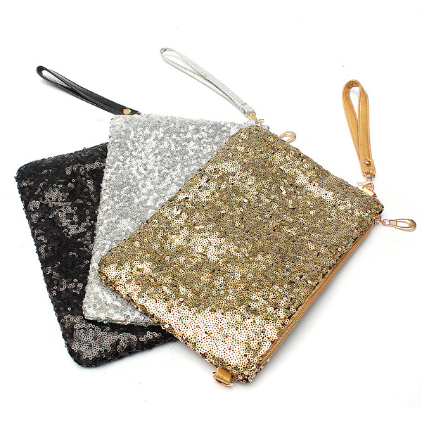 Dame Mädchen Damen Brieftasche Hülle Pailletten Abend Tasche Kette Kupplung Handtasche Party Charmante Kleid