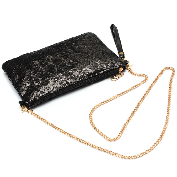 Dame Mädchen Damen Brieftasche Hülle Pailletten Abend Tasche Kette Kupplung Handtasche Party Charmante Kleid