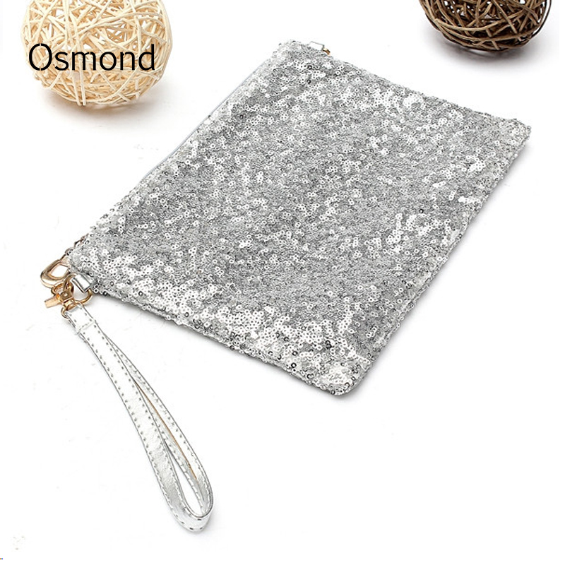Dame Mädchen Damen Brieftasche Hülle Pailletten Abend Tasche Kette Kupplung Handtasche Party Charmante Kleid
