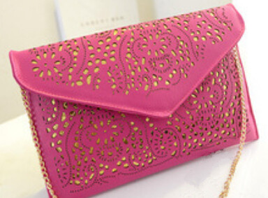 Heiße Neue Hohl Ketten Abendtasche neonfarbe ausschnitt Tasche pu candy farbe tag kupplung Damen messenger bags