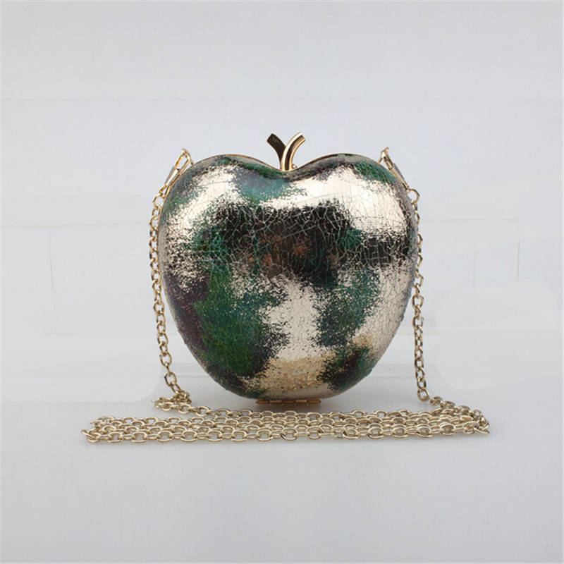 neu Kommen Apfel Geformt Tasche Nette Lustige Damen Abendtasche Party Hochzeit Kupplung Geldbeutel Kette Umhänget