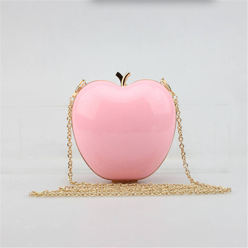 neu Kommen Apfel Geformt Tasche Nette Lustige Damen Abendtasche Party Hochzeit Kupplung Geldbeutel Kette Umhänget