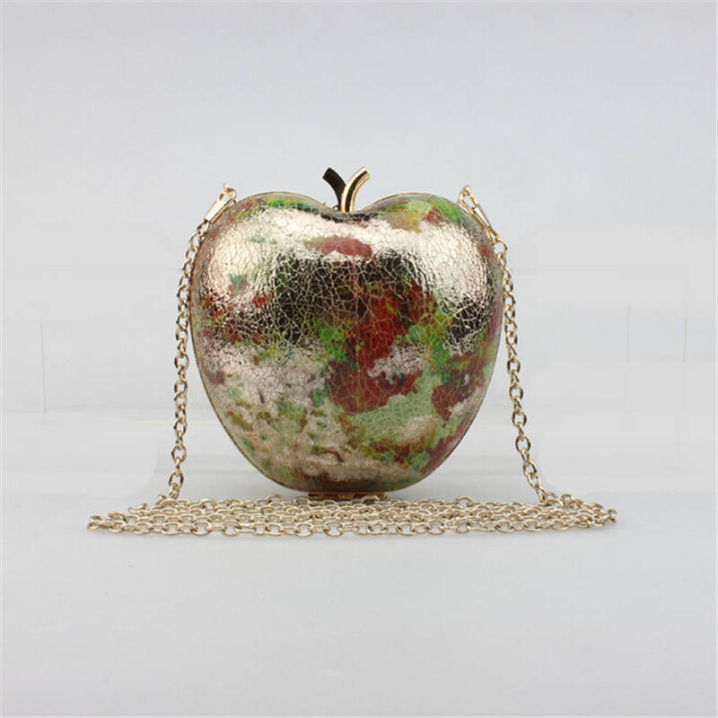 neu Kommen Apfel Geformt Tasche Nette Lustige Damen Abendtasche Party Hochzeit Kupplung Geldbeutel Kette Umhänget