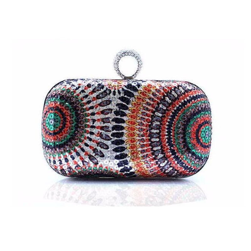 europäischen Diamant Knöchelring Kupplung Abendessen Tasche Shinny Paillette Kristalle Damen Party Perlen